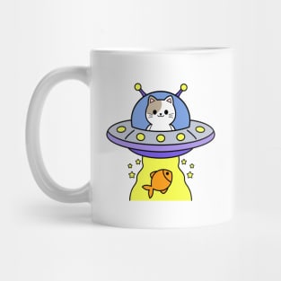 FUNNY UFO ALIEN CAT ABDUCTION Mug